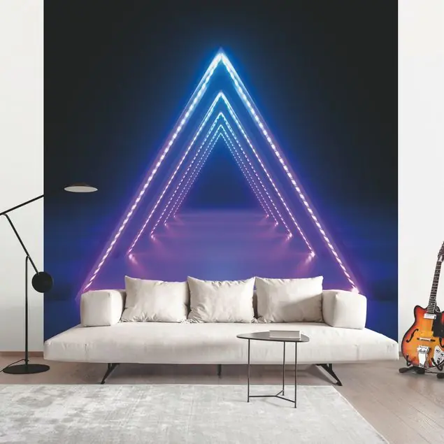 Sonderangebot Neon Dreieck Fototapete • Vliestapete + Kleister • hergestellt in Deutschland