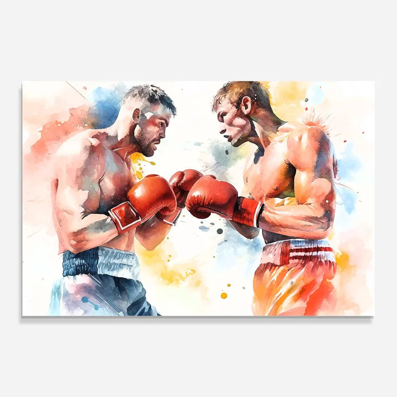 Glasbild Boxing Match Art Knallerangebot