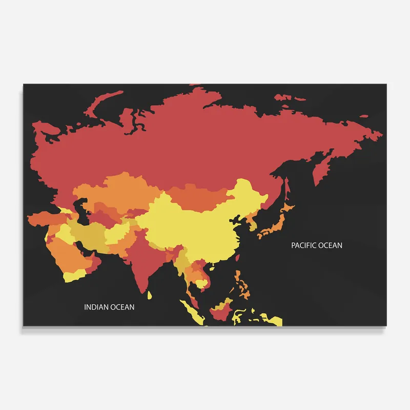 Preisreduziert Glasbild Red Map