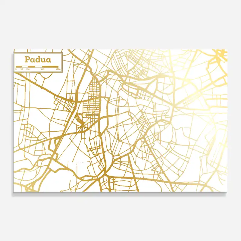 Nur Für Kurze Zeit Glasbild Padua Gold Map