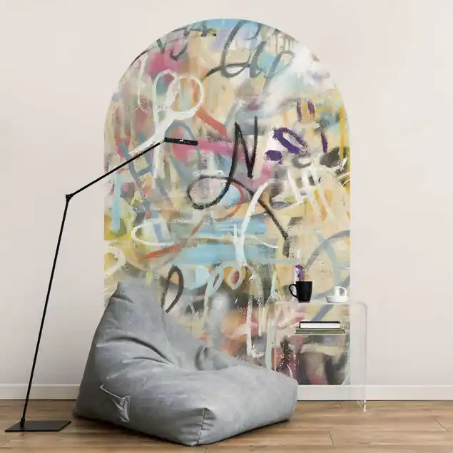 Direkt Vom Hersteller Graffiti Freedom in Pastell Rundbogen Tapete