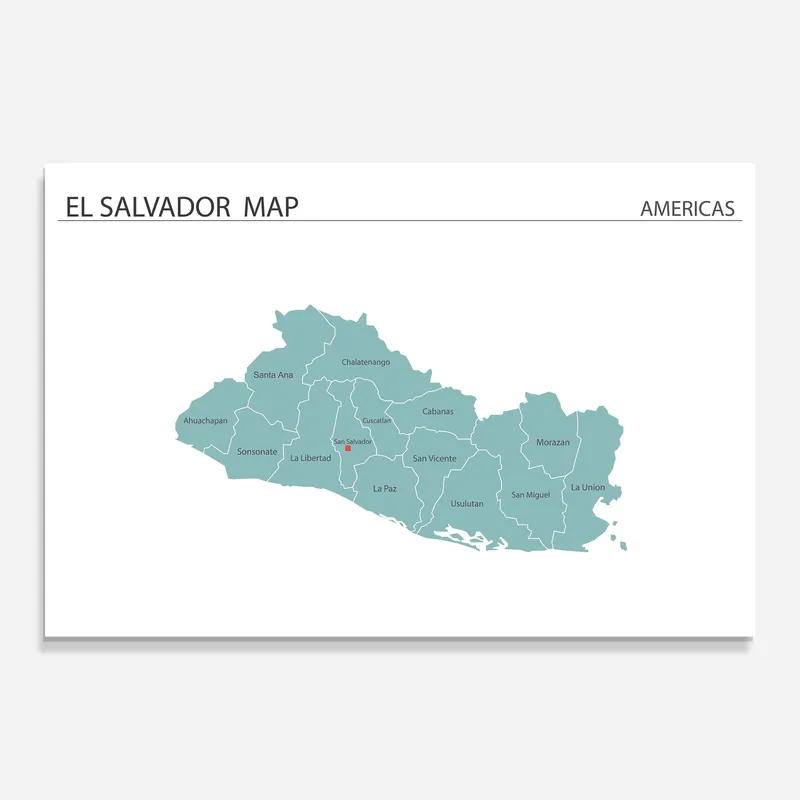 Super-Preis Glasbild El Salvador Map
