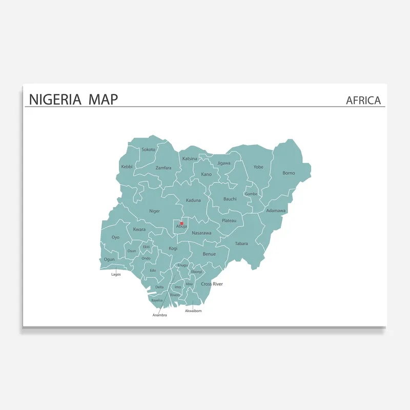 Glasbild Nigeria Map Top-Preis
