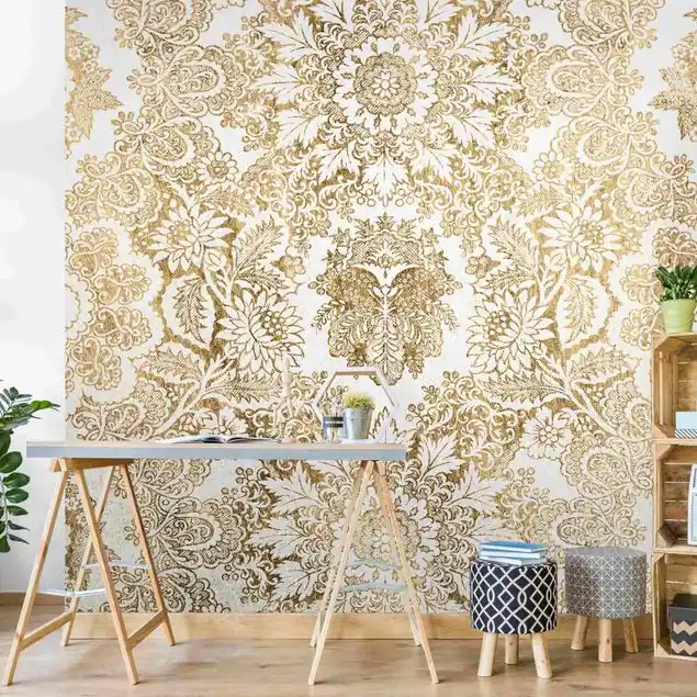 Direkt Vom Hersteller Antike Barocktapete in Gold Fototapete • Vliestapete + Kleister • hergestellt in Deutschland