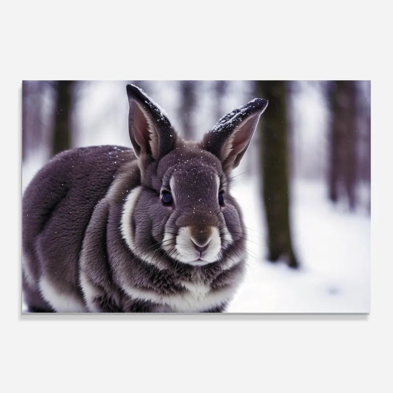 Glasbild Snow Black Bunny Top-Angebot