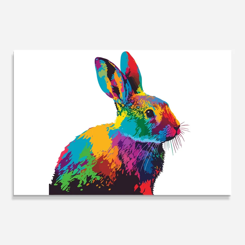 Glasbild Yellow Blue Bunny Neuheit