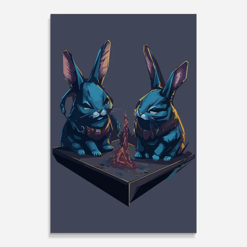 Billig Glasbild Rabbit Headset