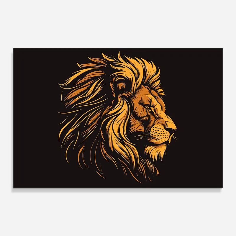 Glasbild Lion Symbol Knallerangebot