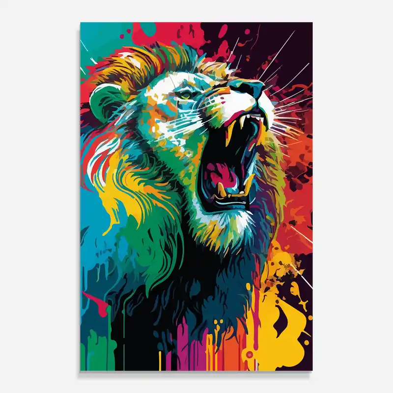 Top-Preis Glasbild Lion Splash