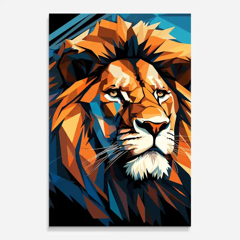 Kostenloser Versand Glasbild Orange White Lion