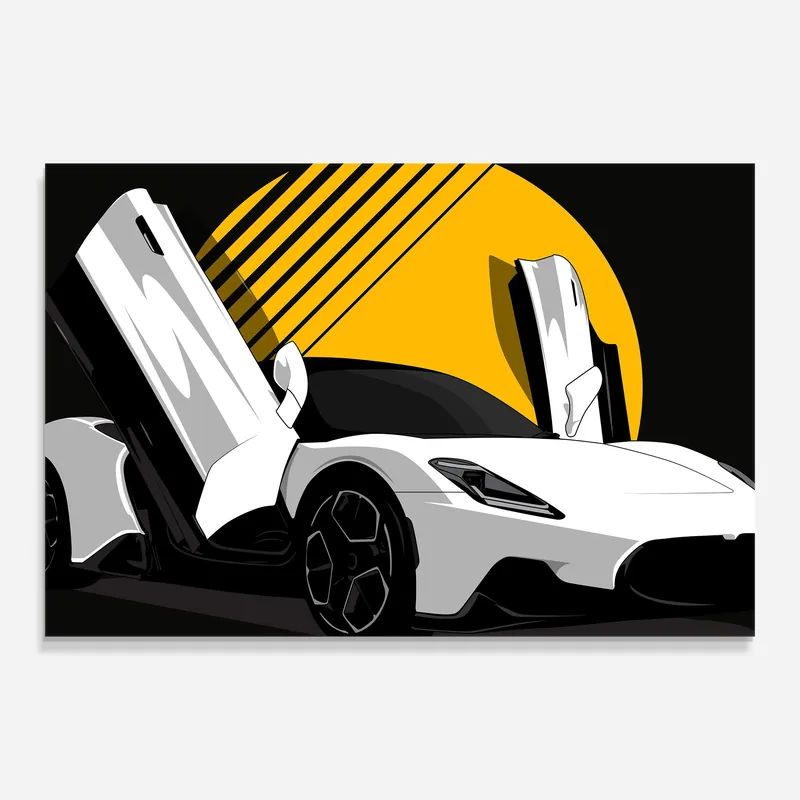 Glasbild White Cool Car Jetzt Kaufen