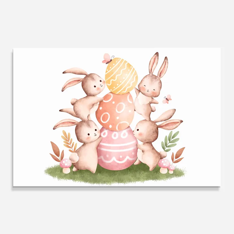 Glasbild Bunny Playing Mega-Angebot