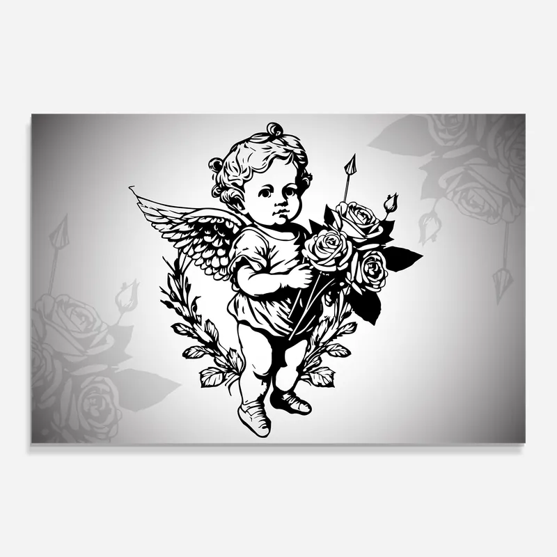 Glasbild Roses Angel Ausverkauf