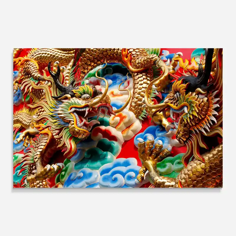 Glasbild Red Golden Dragon Garantierte Lieferung