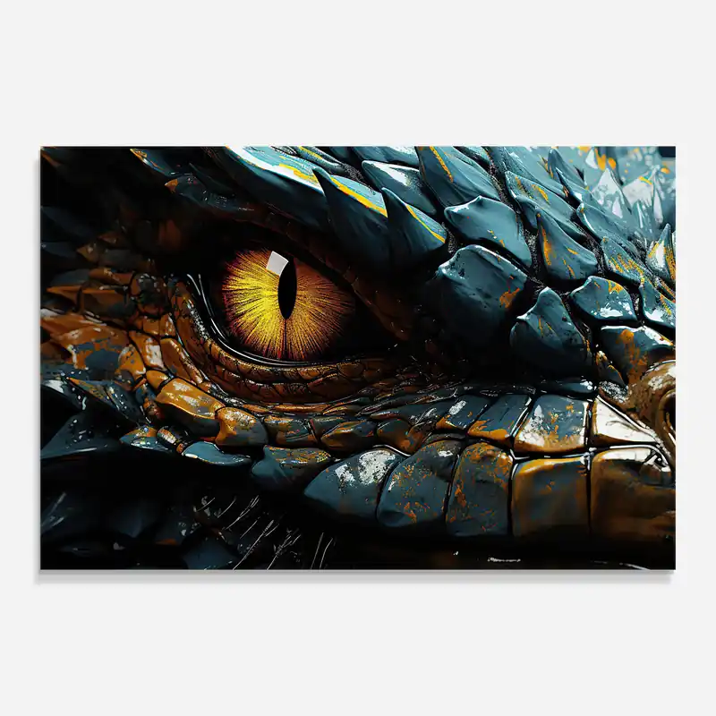 Günstig Glasbild Yellow Dragon Eye
