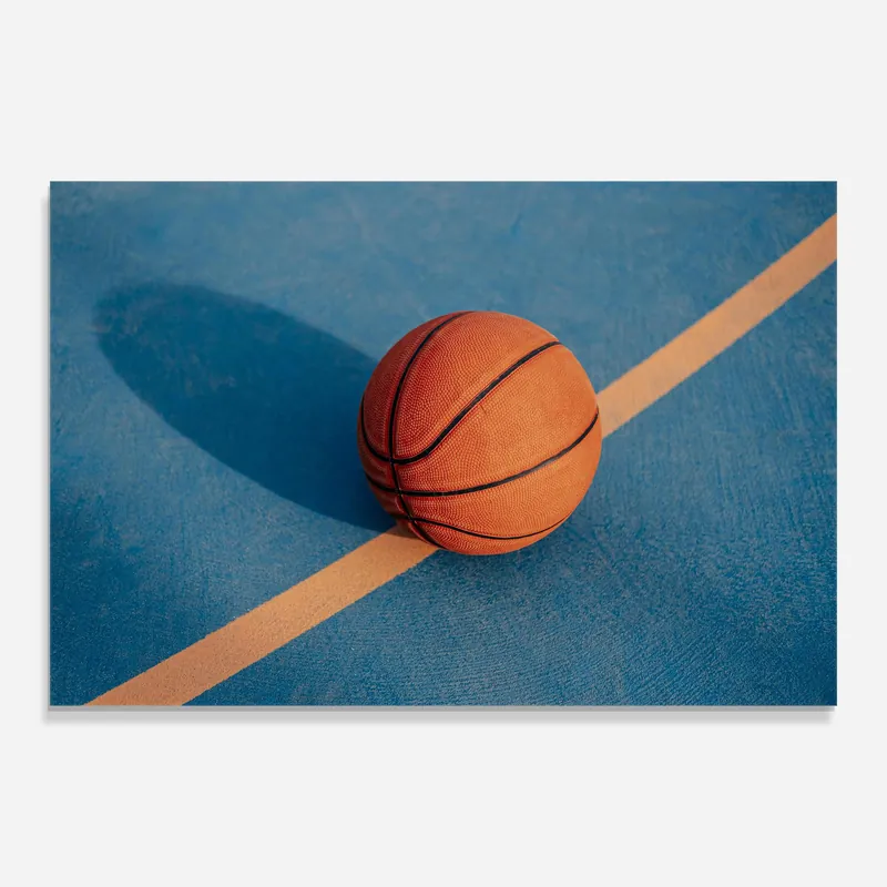 Bestpreis Glasbild Orange Line Basketball