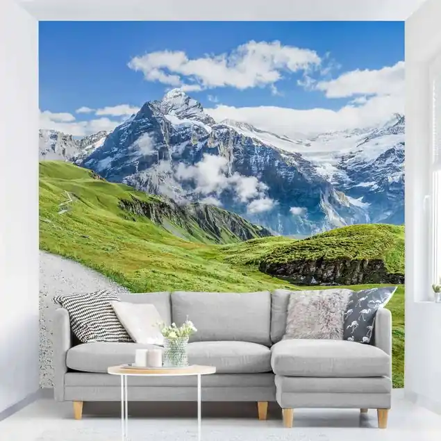 Meistverkauft Grindelwald Panorama Fototapete • Vliestapete + Kleister • hergestellt in Deutschland