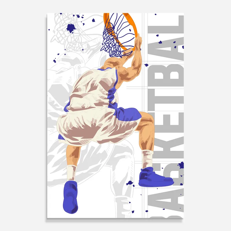 Beliebt Glasbild Grey Basketball