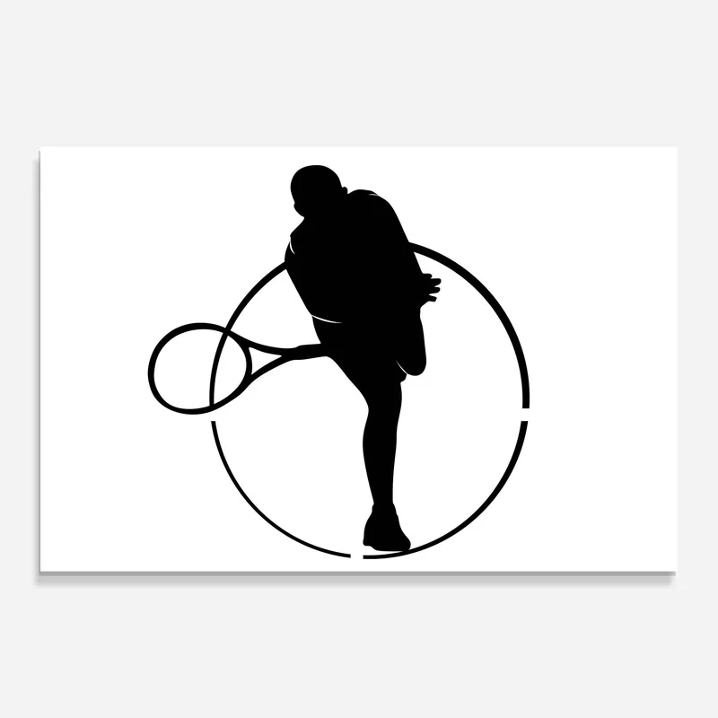 Glasbild Tennis Black White Ausverkauf
