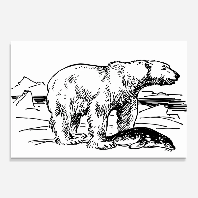 Glasbild Polar Bear Shilouette Sichere Zahlung
