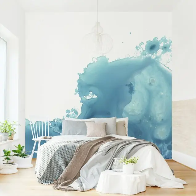 Welle Aquarell Türkis II Fototapete • Vliestapete + Kleister • hergestellt in Deutschland Neu Im Sortiment
