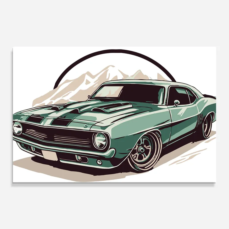 Glasbild Green Cream Car Direktkauf