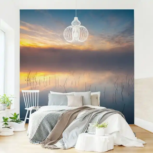 Neu Sonnenaufgang schwedischer See Fototapete • Vliestapete + Kleister • hergestellt in Deutschland