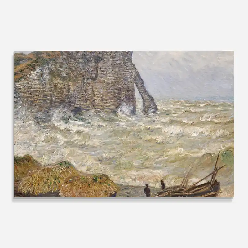 Schnäppchen Glasbild Stormy Sea In Etretat