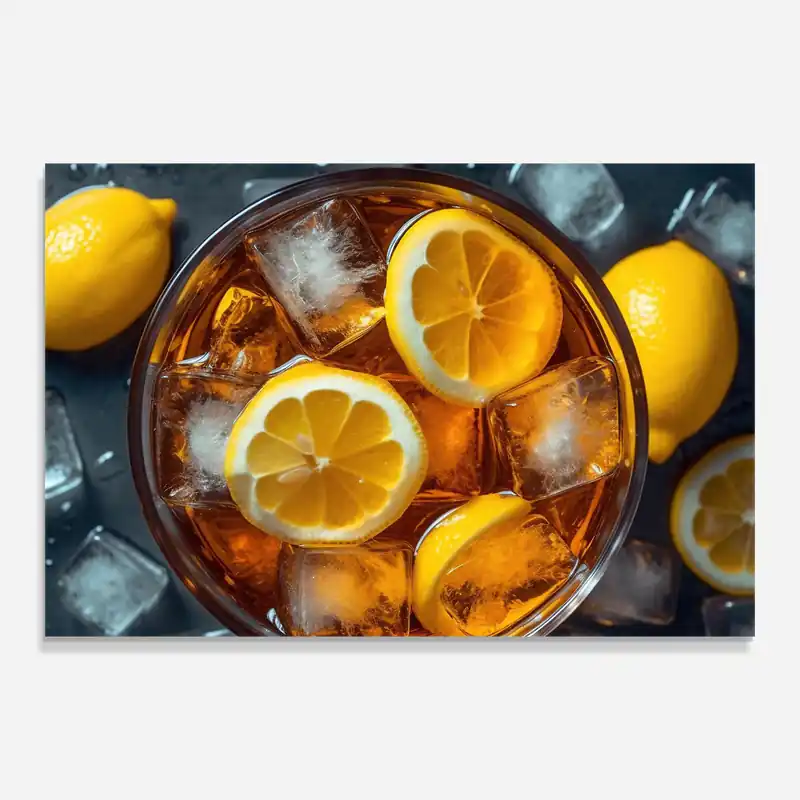 Garantierte Lieferung Glasbild Lemons Ice Tea