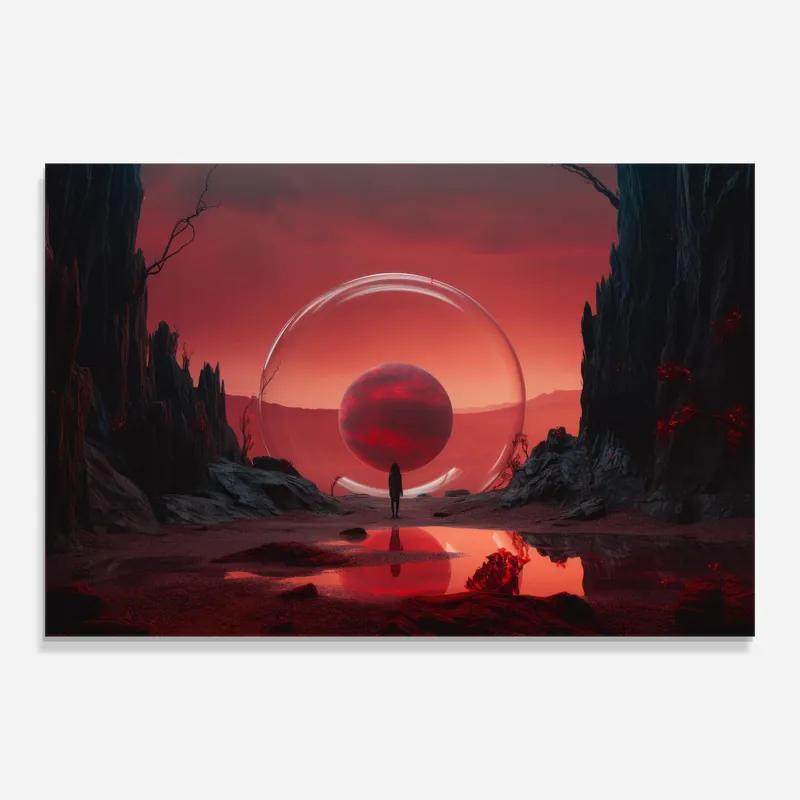 Markenware Glasbild Red Planet Art