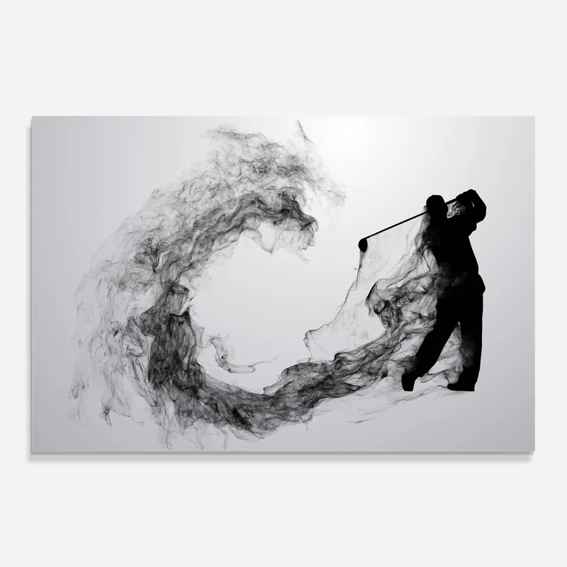 Schnäppchen Glasbild Golf Smoke