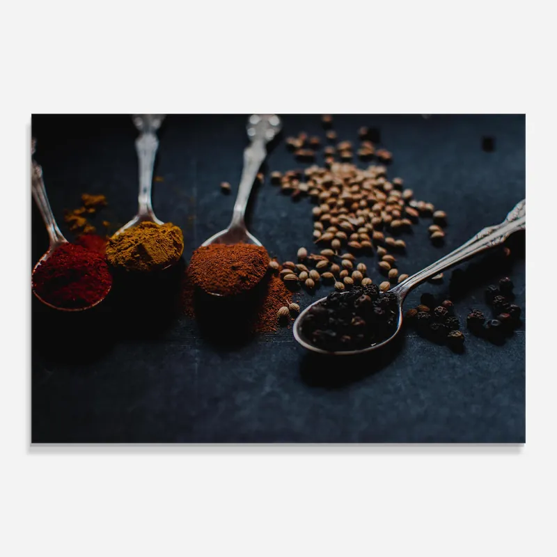 Kostenloser Versand Glasbild Spices Spoon
