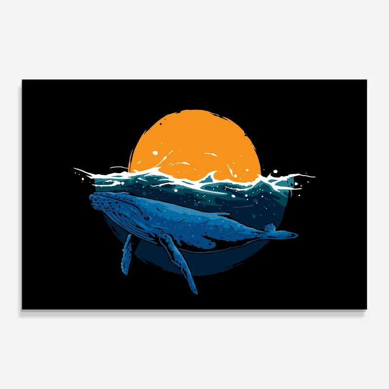 Glasbild Sunset Whale Jetzt Bestellen