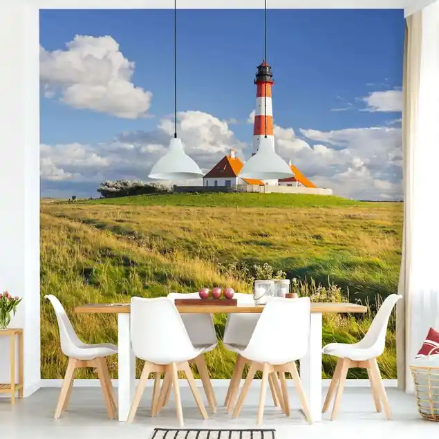 Sofort Bestellen Leuchtturm in Schleswig-Holstein Fototapete • Vliestapete + Kleister • hergestellt in Deutschland
