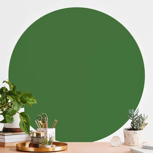 Top-Seller Colour Dark Green Runde Fototapete