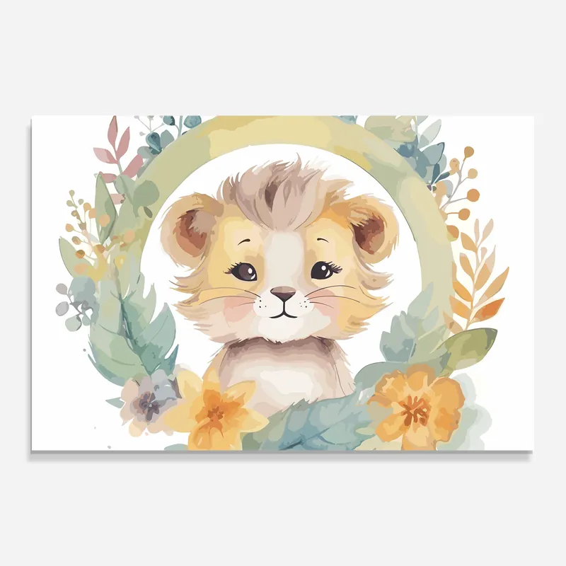 Neu Im Sortiment Glasbild Lion Pretty Baby