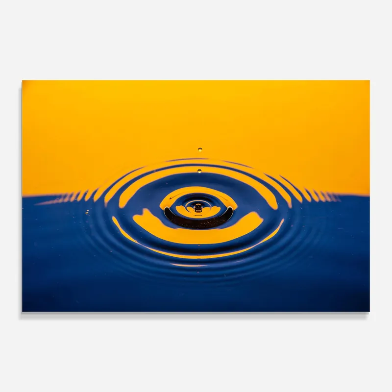 Glasbild Yellow Blue Drop Beliebt