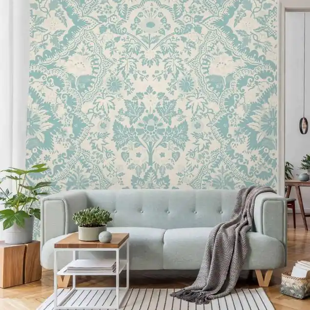 Günstig Shabby Barocktapete in Azur Fototapete • Vliestapete + Kleister • hergestellt in Deutschland