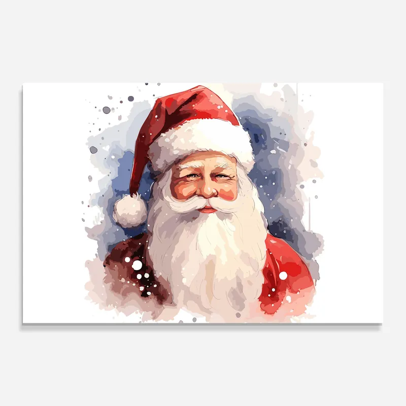 Schneller Versand Glasbild Cute Santa