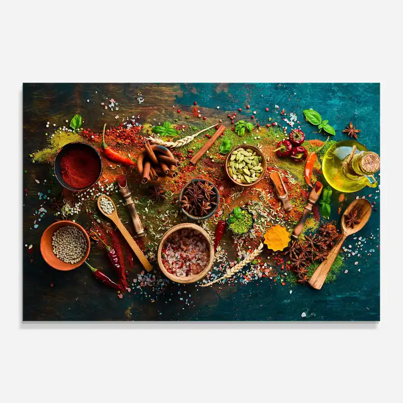 Sonderangebot Küchenrückwand Glas Seasonings Mix