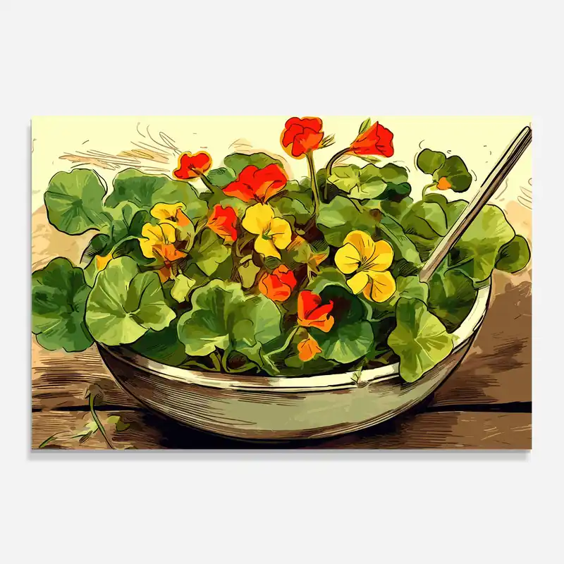 Neuheit Küchenrückwand Glas Flower Food