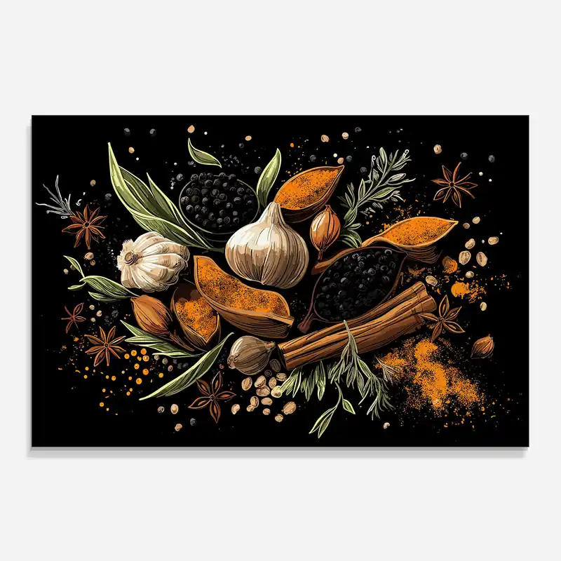 Küchenrückwand Glas Garlic And Spices Zertifiziert