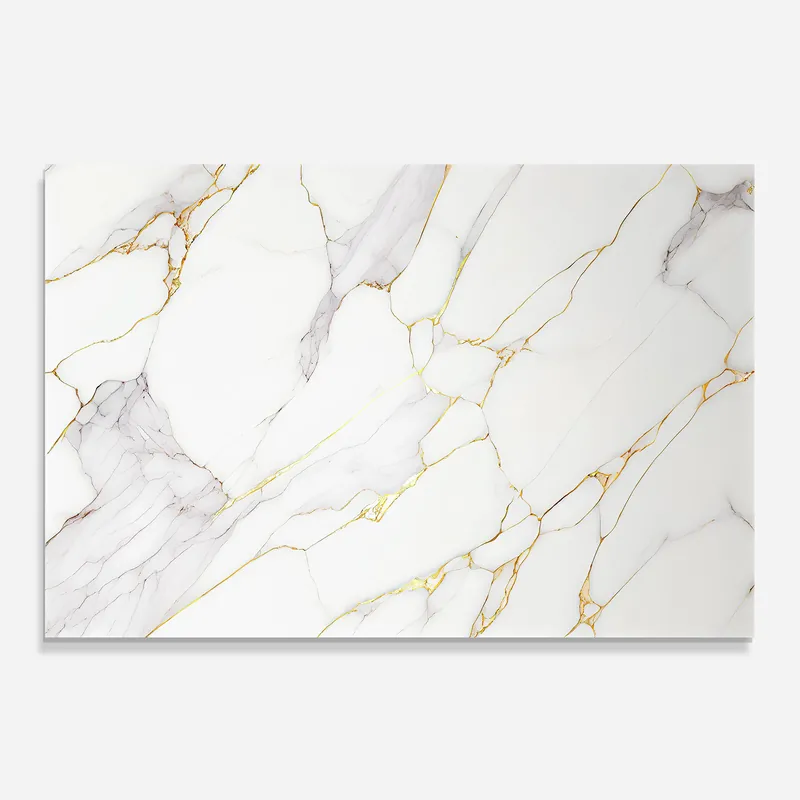Rabatt Küchenrückwand Glas White Grey Golden Lines