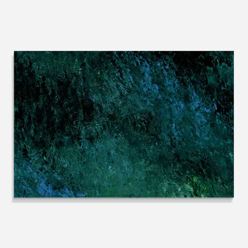 Sonderaktion Küchenrückwand Glas Dark Green Blue Painting