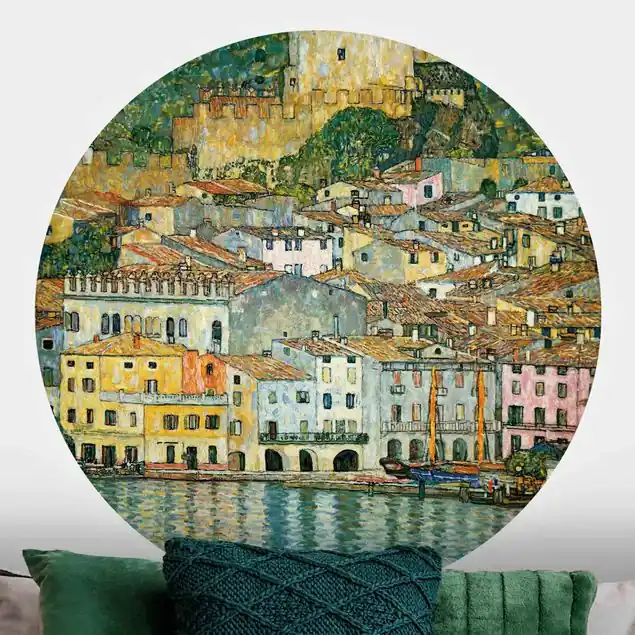 Gustav Klimt - Malcesine am Gardasee Runde Fototapete Preisreduziert