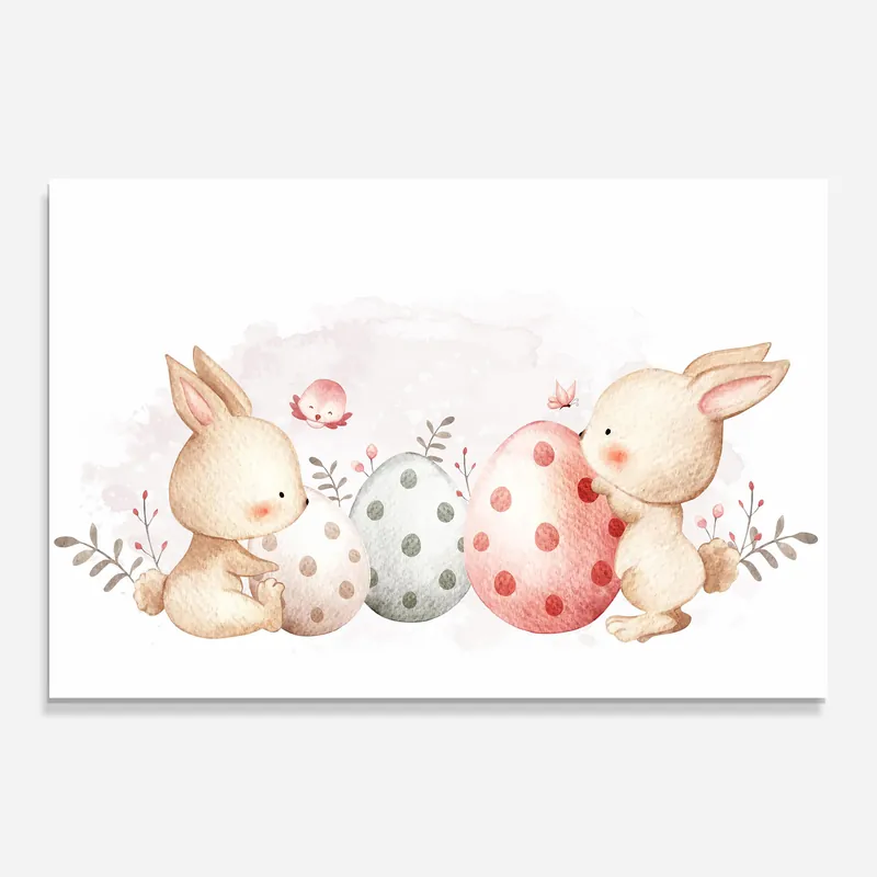 Glasbild Watercolor Bunny Saisonangebot