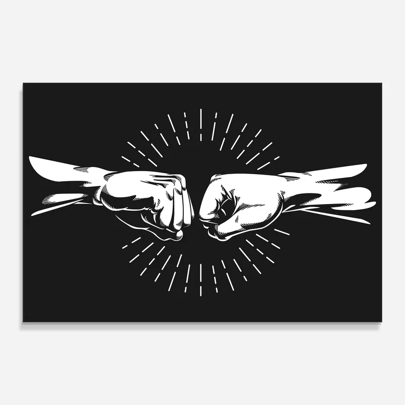 Glasbild Grey Handshake Box Neu