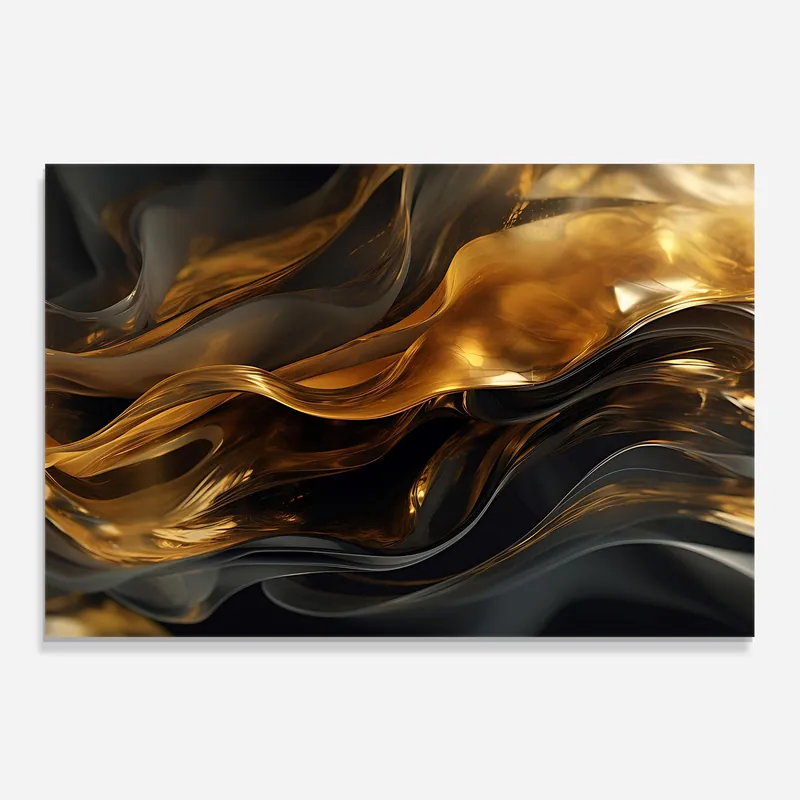 Sonderangebot Küchenrückwand Glas Gold With Black Wave