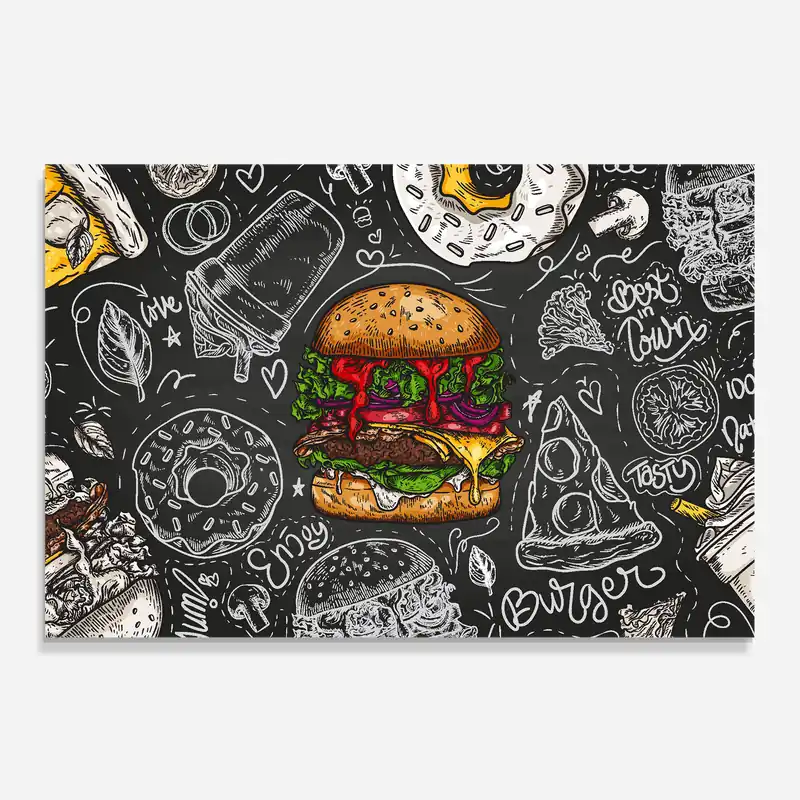 Ausverkauf Küchenrückwand Glas Color Mix Burger