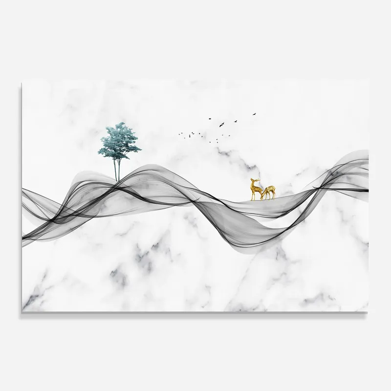 Küchenrückwand Glas Abstract Golden Landscape 1 Neue Kollektion
